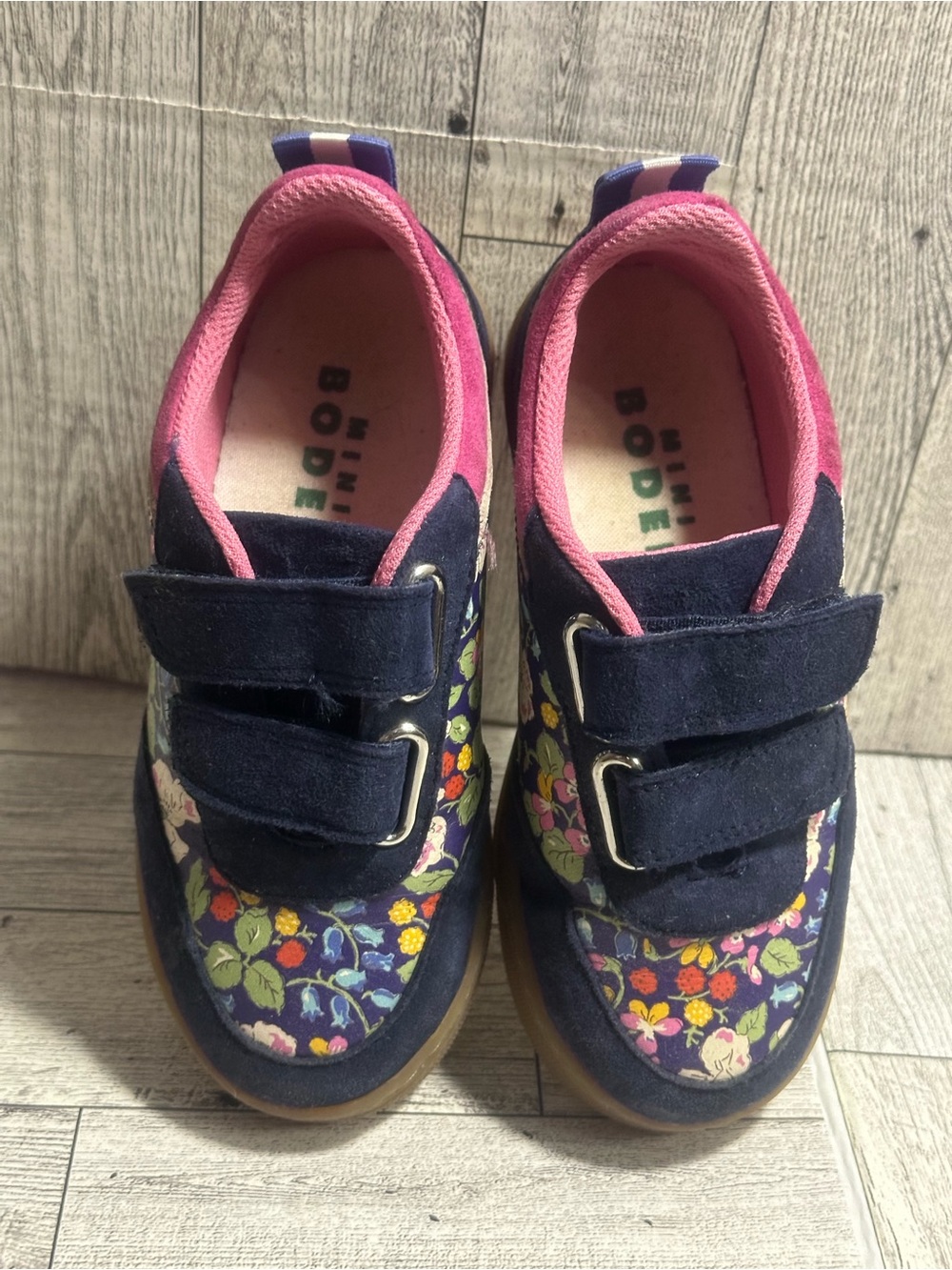 Mini Boden Toddler Girls Floral Double-Strap Sneakers – Size 8 - Picture 4 of 9